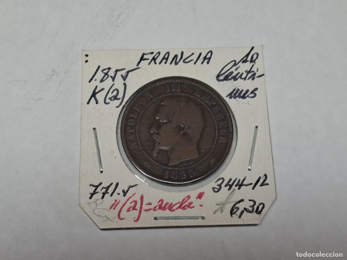 Monedas antiguas de Europa: 10 CENTIMES de 1855 K a KM 771.5 FRANCIA en BC+
