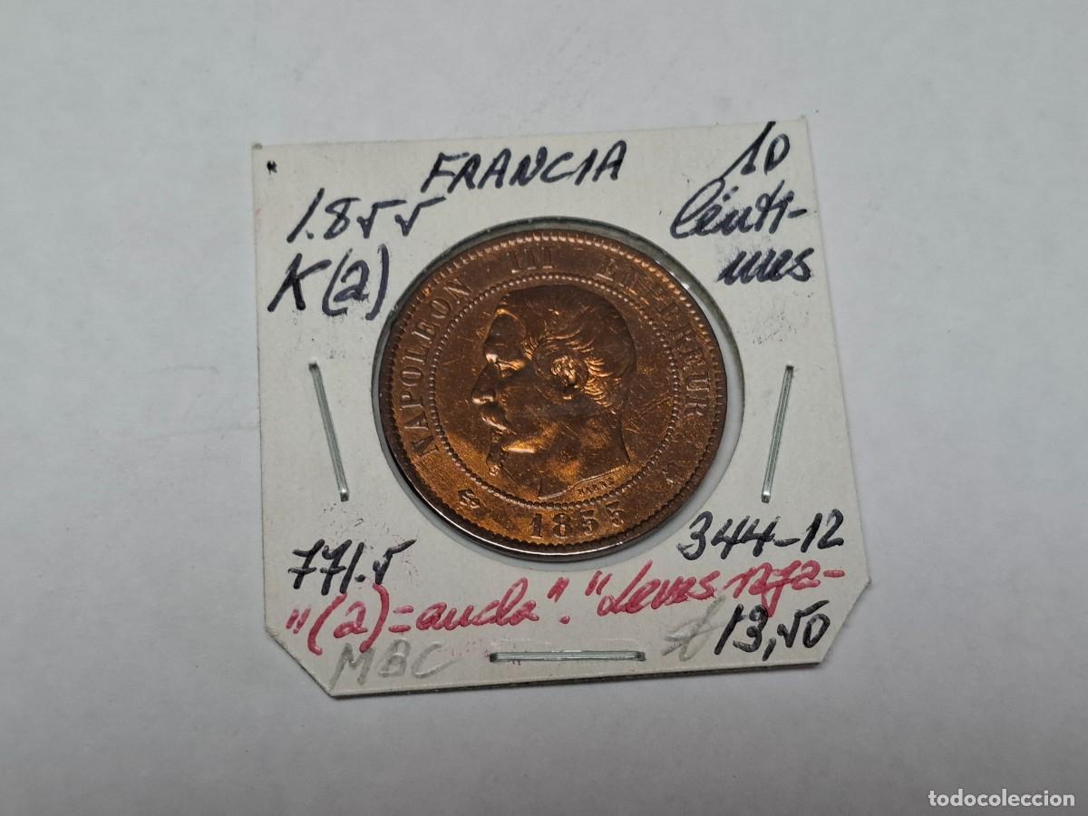 Monedas antiguas de Europa: 10 CENTIMES de 1855 K a KM 771.5 FRANCIA en MBC