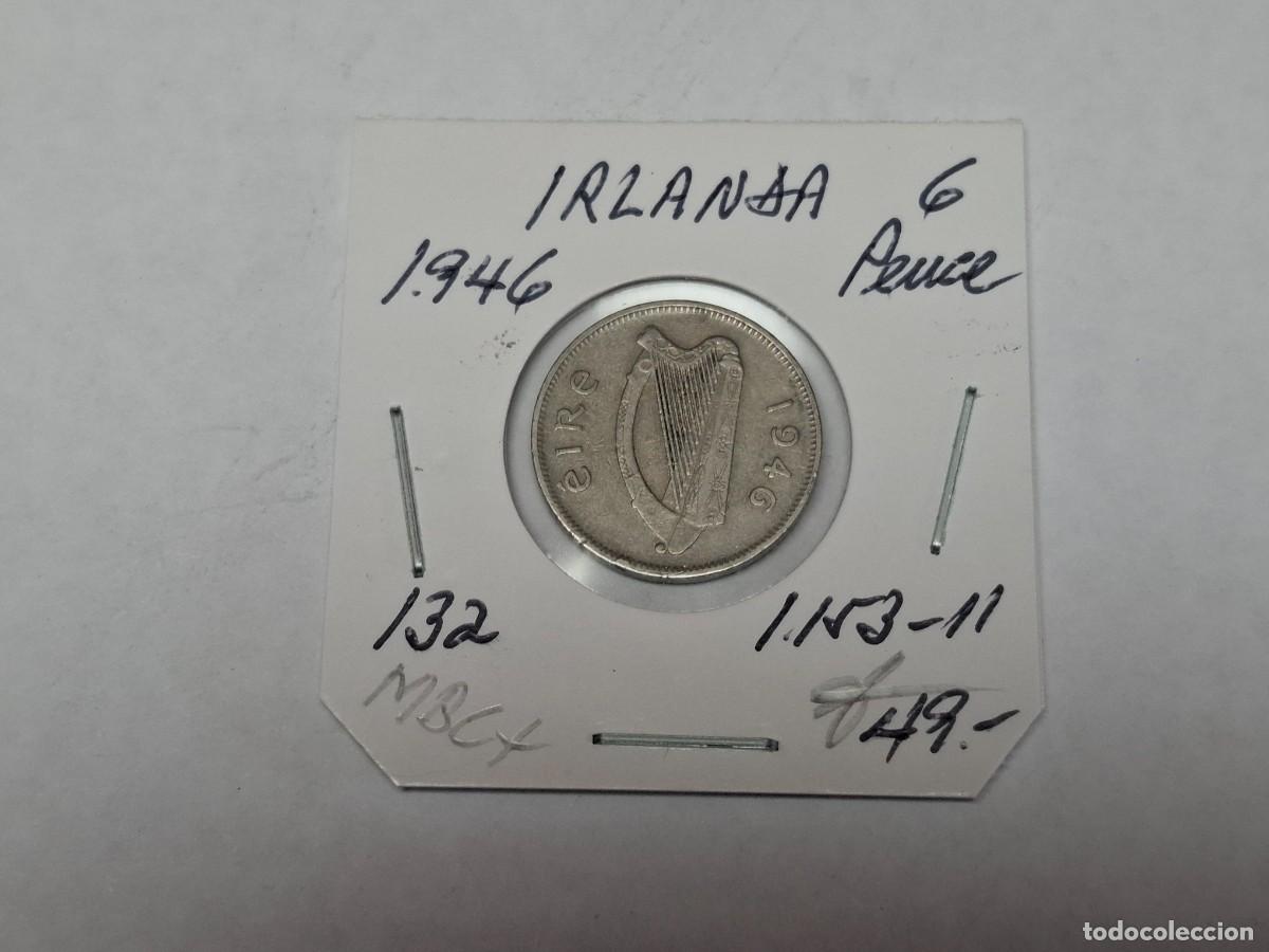Monedas antiguas de Europa: 6 PENCE de 1946 KM 13a IRLANDA en MBC+