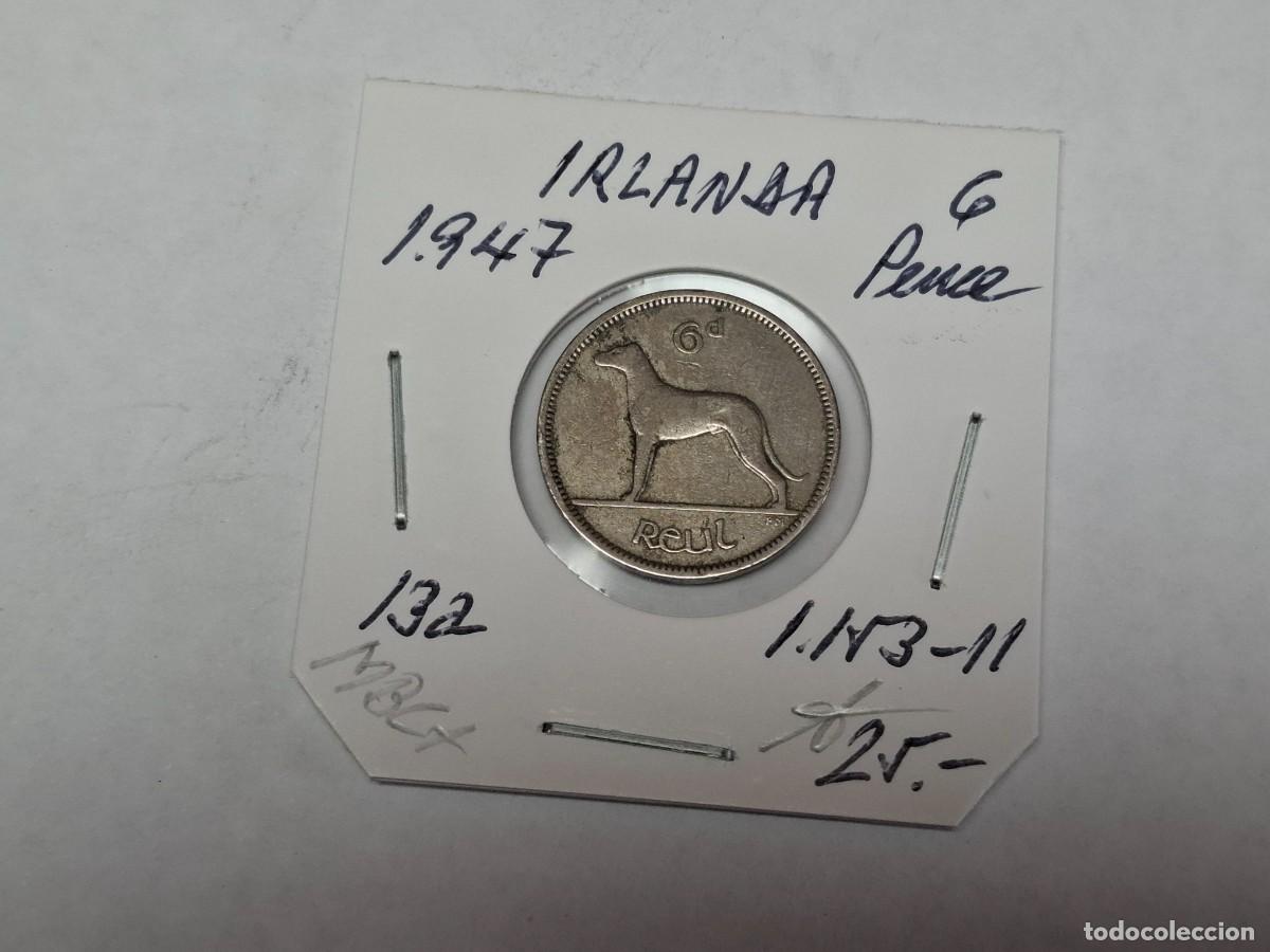 Monedas antiguas de Europa: 6 PENCE de 1947 KM 13a IRLANDA en MBC+