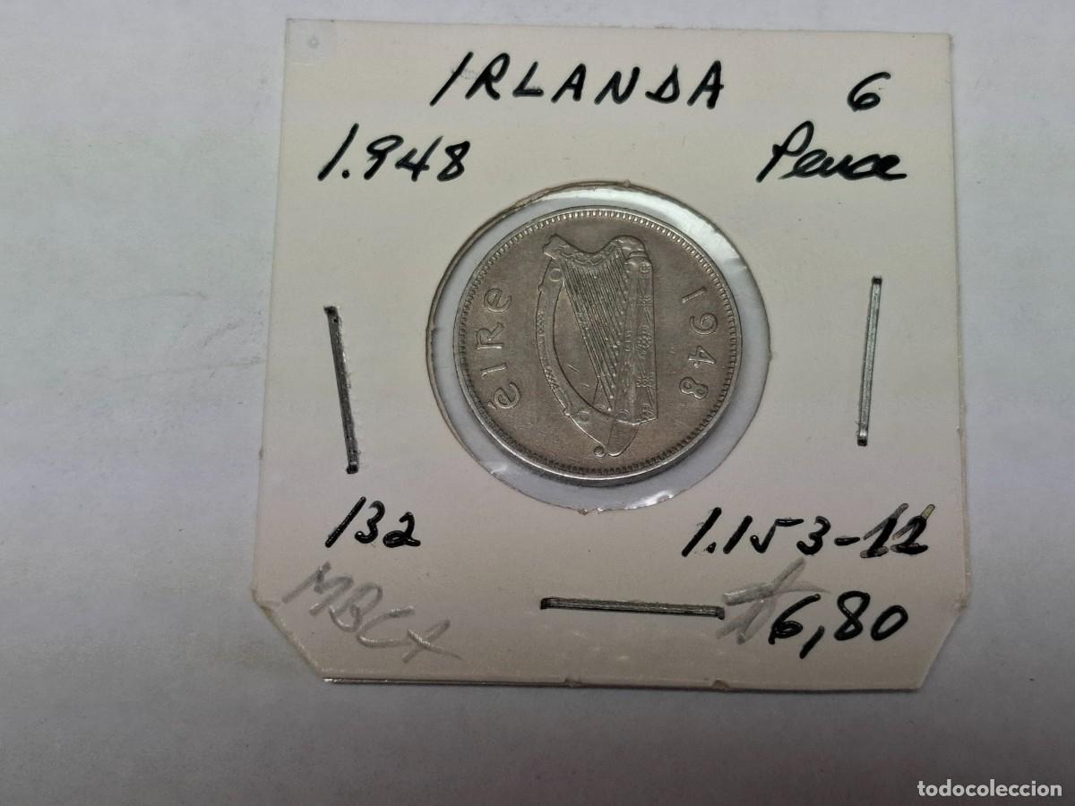 Monedas antiguas de Europa: 6 PENCE de 1948 KM 13a IRLANDA en MBC+