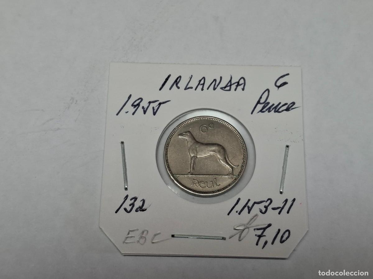 Monedas antiguas de Europa: 6 PENCE de 1955 KM 13a IRLANDA en EBC
