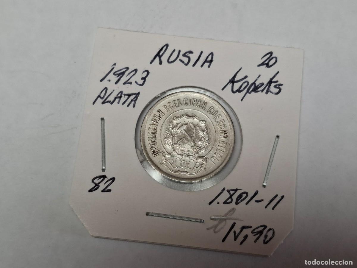 Monedas antiguas de Europa: 20 KOPEKS de PLATA de 1923 KM 80 RUSIA en EBC