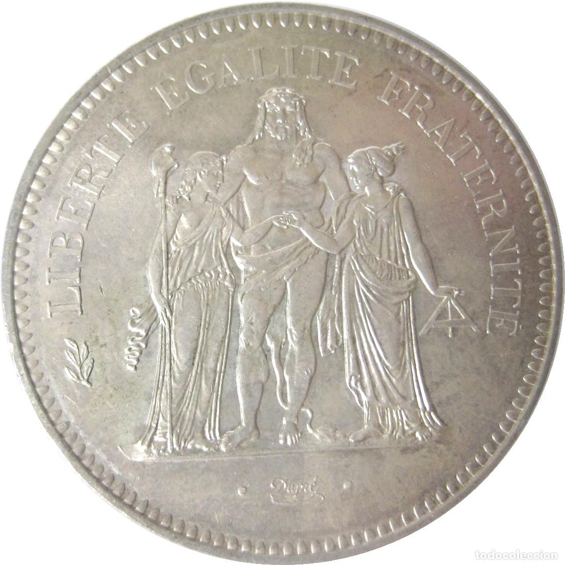 Monedas antiguas de Europa: Francia (V Rep&uacute;blica), 50 Francos de 1974, PLATA, KM# 941. Sin Circular?
