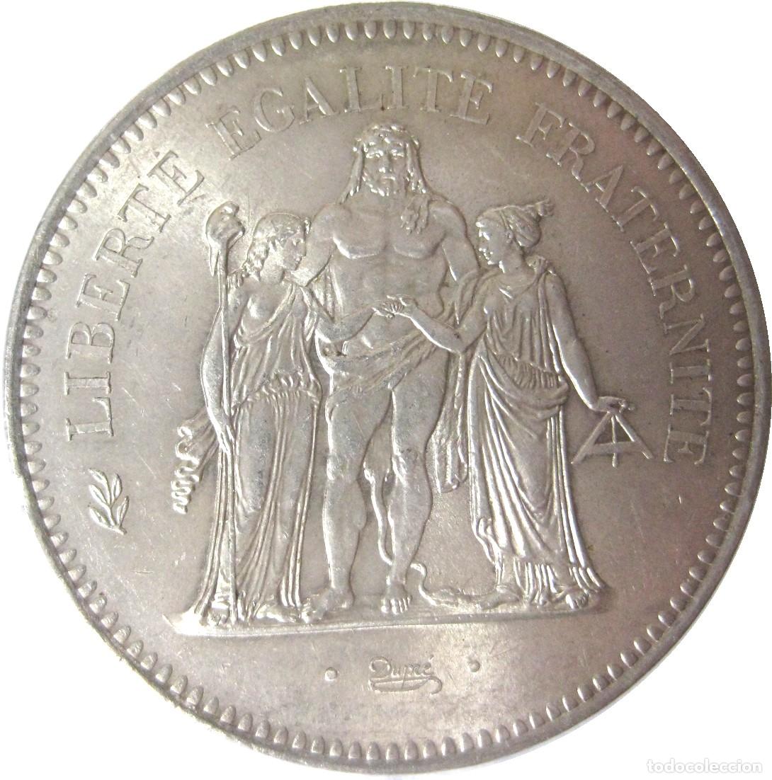 Monedas antiguas de Europa: Francia (V Rep&uacute;blica), 50 Francos de 1975, PLATA, KM# 941. Sin Circular?