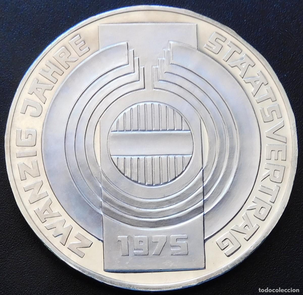 Old Coins of Europe: MONEDA AUSTRIA 10O CHELINES 1975 - STATE TREATY. PLATA PROOF. ESCASA