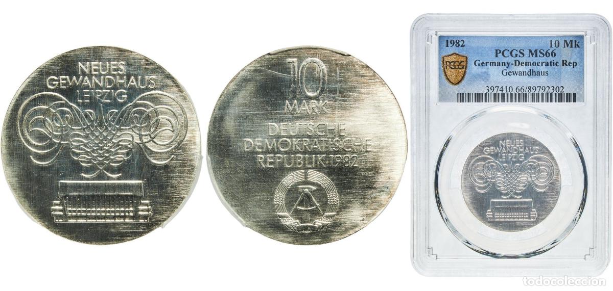 Monedas antiguas de Europa: Germany German Democratic Republic Democratic republic 1982 A 10 Mark (Neues Gewandhaus Leipzig) Si