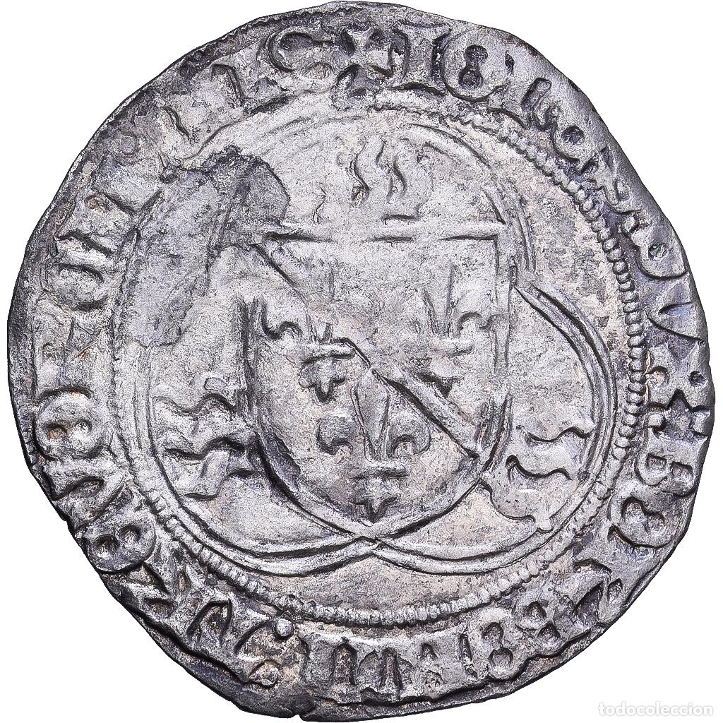 Monedas antiguas de Europa: [#1203233] Principado de Dombes, Jean II de Bourbon, Blanc, 1470-1488, Tr&eacute;voux, Vell&oacute;n