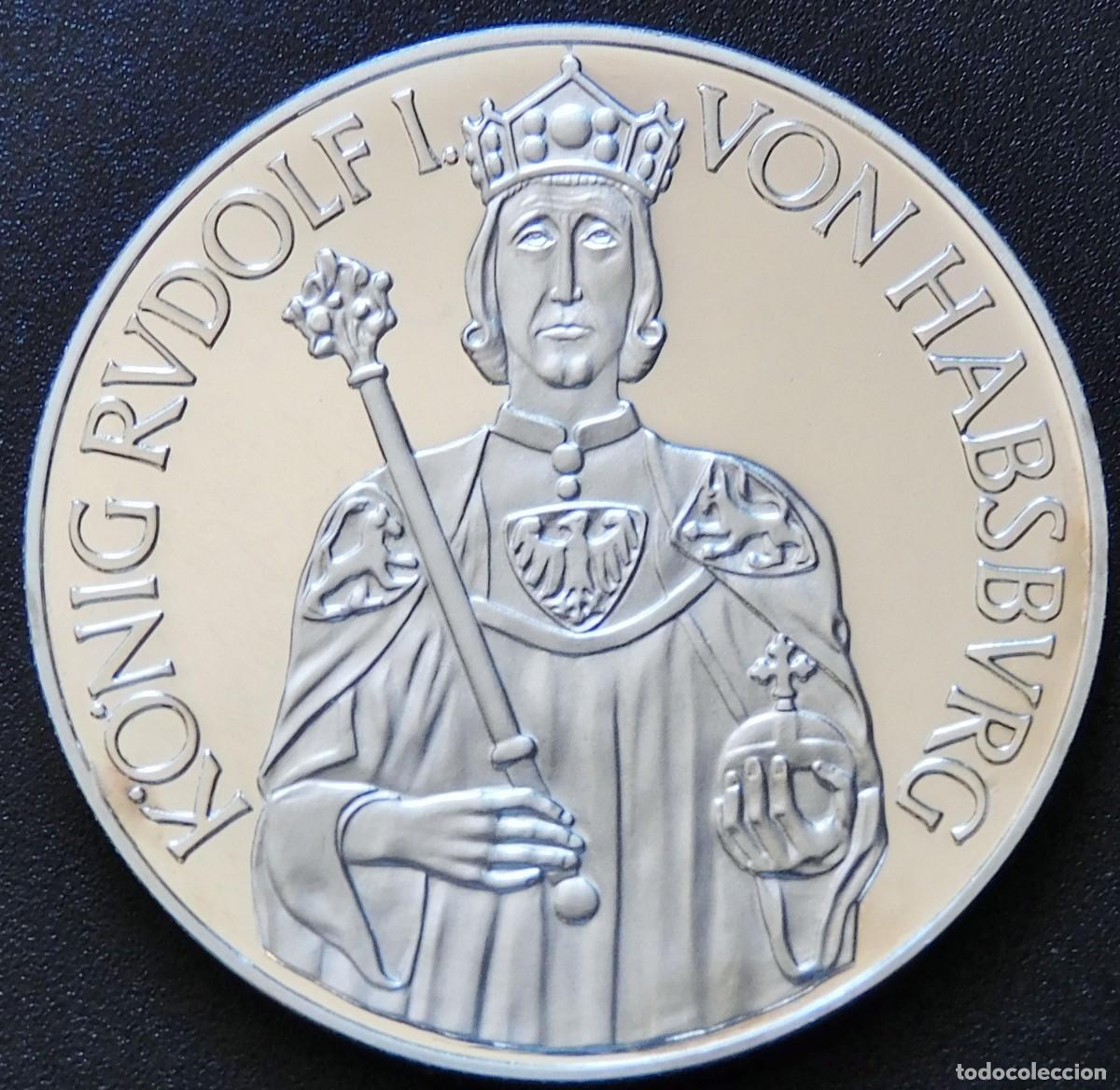 Moedas antigas da Europa: MONEDA AUSTRIA 10O CHELINES 1991 -RUDOLPH I. PLATA PROOF. ESCASA