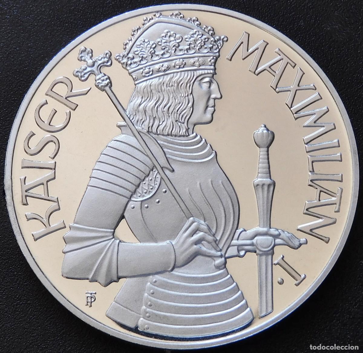 Moedas antigas da Europa: MONEDA AUSTRIA 10O CHELINES 1992 -MAXIMILIAN I. PLATA PROOF. ESCASA