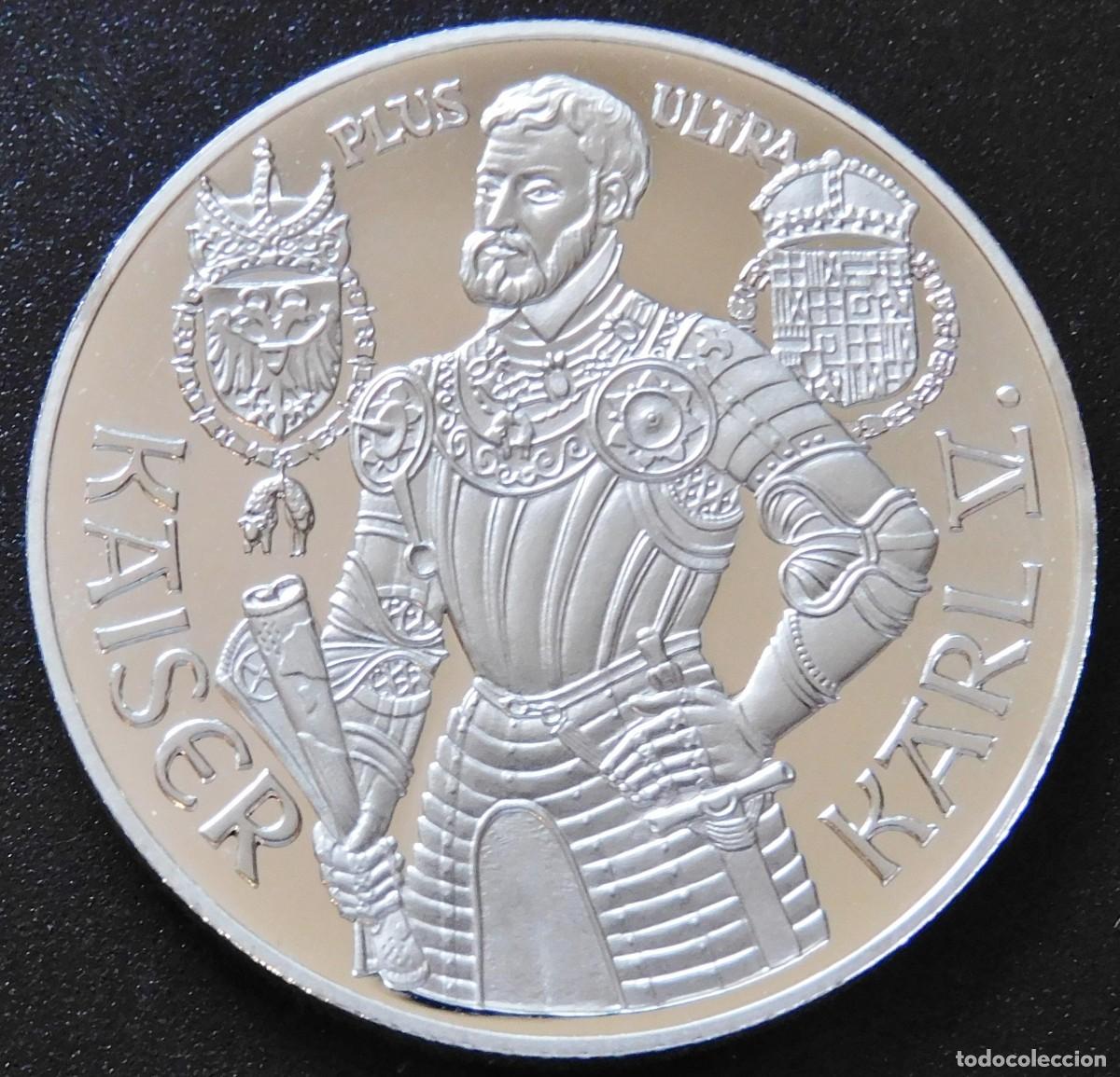 Moedas antigas da Europa: MONEDA AUSTRIA 10O CHELINES 1992 -KARLK V. PLATA PROOF. ESCASA