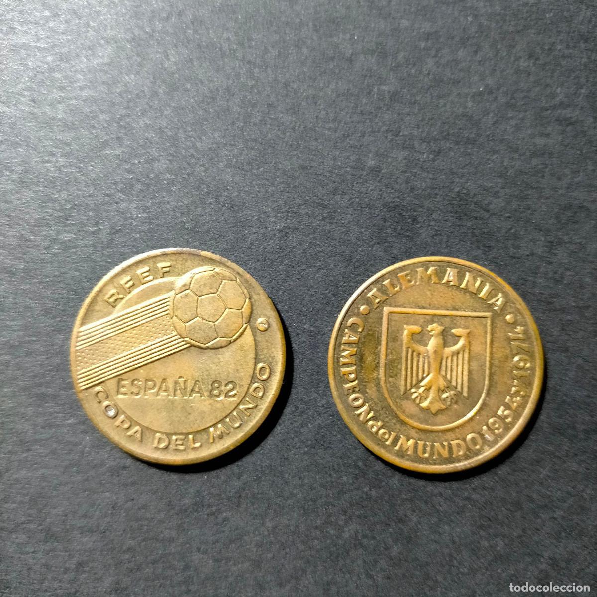 Monedas antiguas de Europa: Monedas conmemorativas Espa&ntilde;a 82 y Alemania 1974