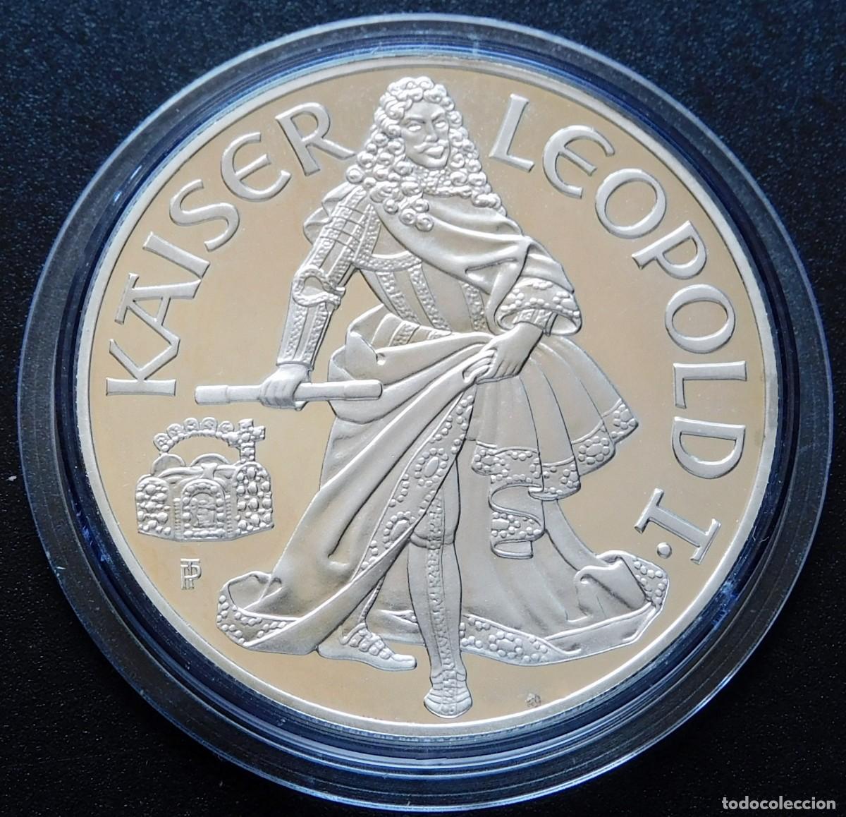 Moedas antigas da Europa: MONEDA AUSTRIA 10O CHELINES 1993 - LEOPOLD I. PLATA PROOF. ESCASA