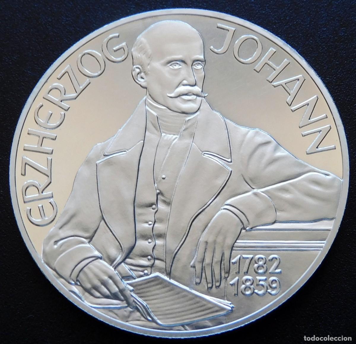 Moedas antigas da Europa: MONEDA AUSTRIA 10O CHELINES 1994 - ARCHIDUQUE JOHAN. PLATA PROOF. ESCASA