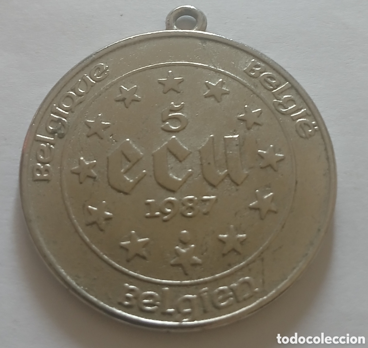 Monedas antiguas de Europa: MONEDA COLGANTE 5 ECU B&Eacute;LGICA 1987