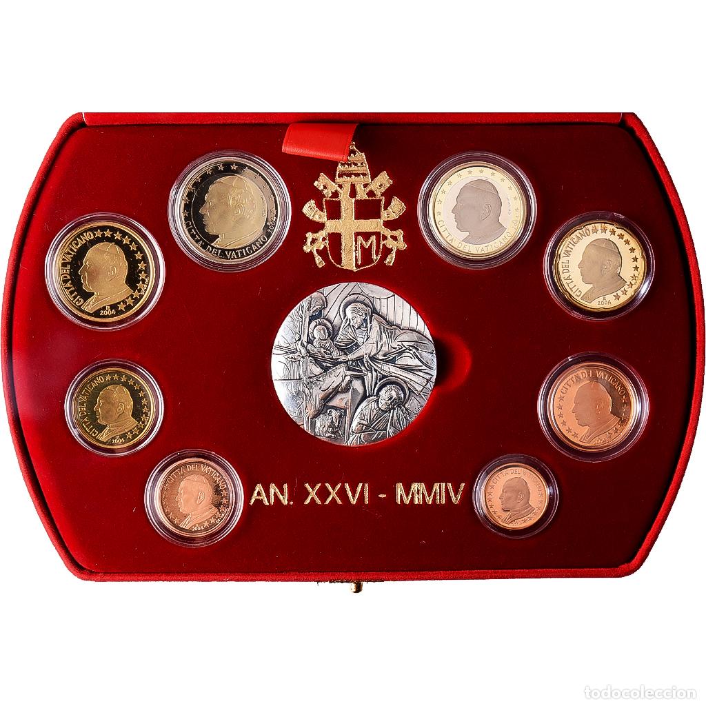 Monedas antiguas de Europa: [#1546565] CIUDAD DEL VATICANO, John Paul II, Set 1 ct. - 2 Euro + Medal, Prueba, 2004