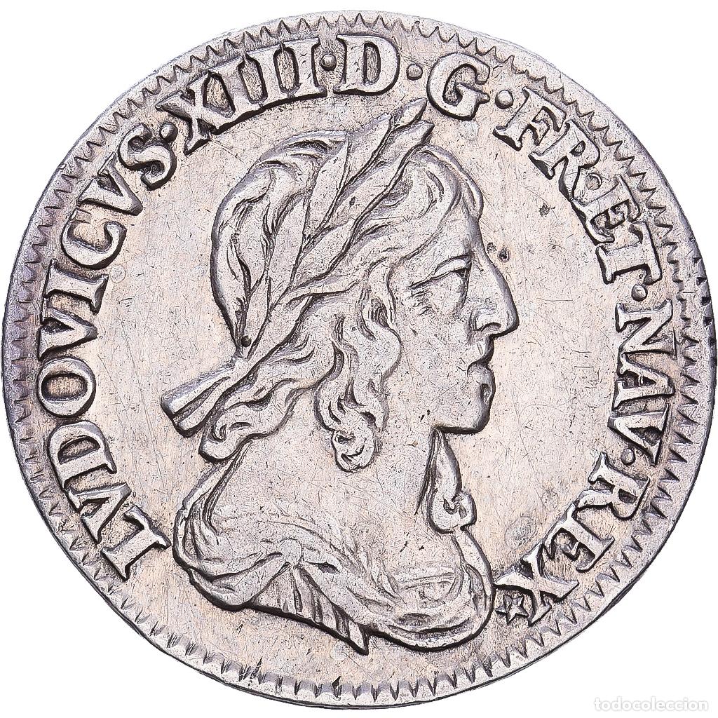 Monedas antiguas de Europa: [#1546915] Francia, 1/12 Ecu, 1/12 &Eacute;cu, 1er poin&ccedil;on de Warin, buste drap&eacute;, 1642, Paris