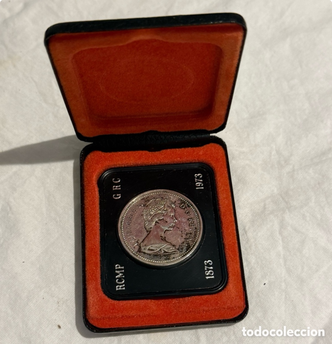 Monedas antiguas de Europa: 1 D&oacute;lar Canad&aacute; 1973 Plata &ndash; Centenario RCMP &ndash; Estuche Original