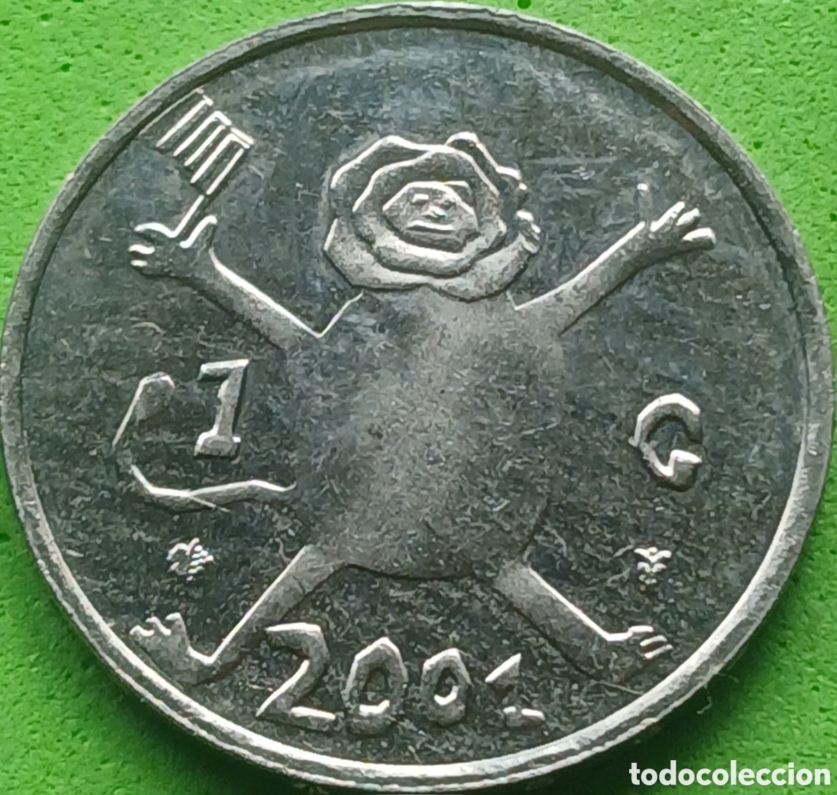 Monedas antiguas de Europa: Pa&iacute;ses Bajos 1 gulden 2001 km#233 &Uacute;ltimo Gulden