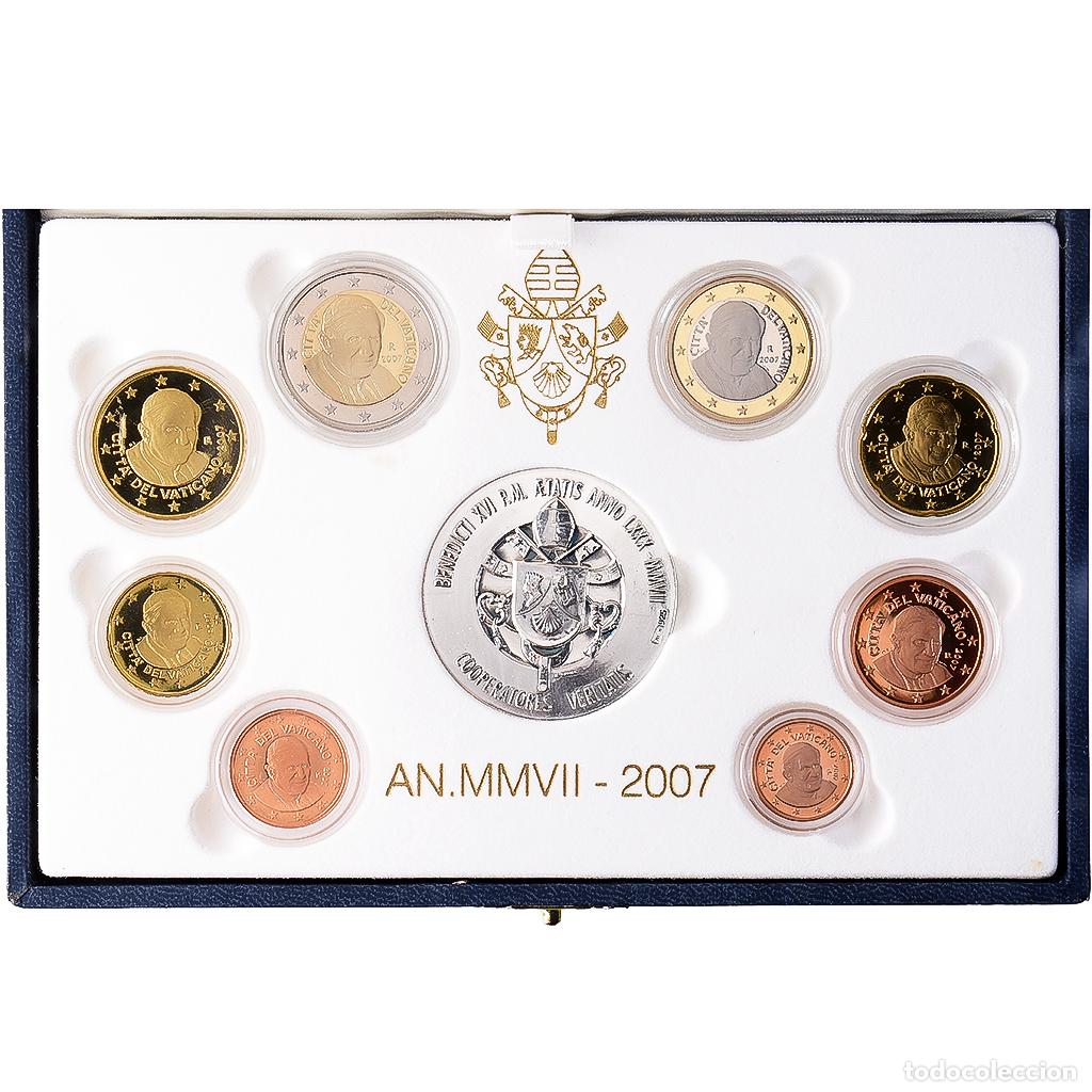 Monedas antiguas de Europa: [#1546553] CIUDAD DEL VATICANO, Benedict XVI, Set 1 ct. - 2 Euro + Medal, Prueba, 2007