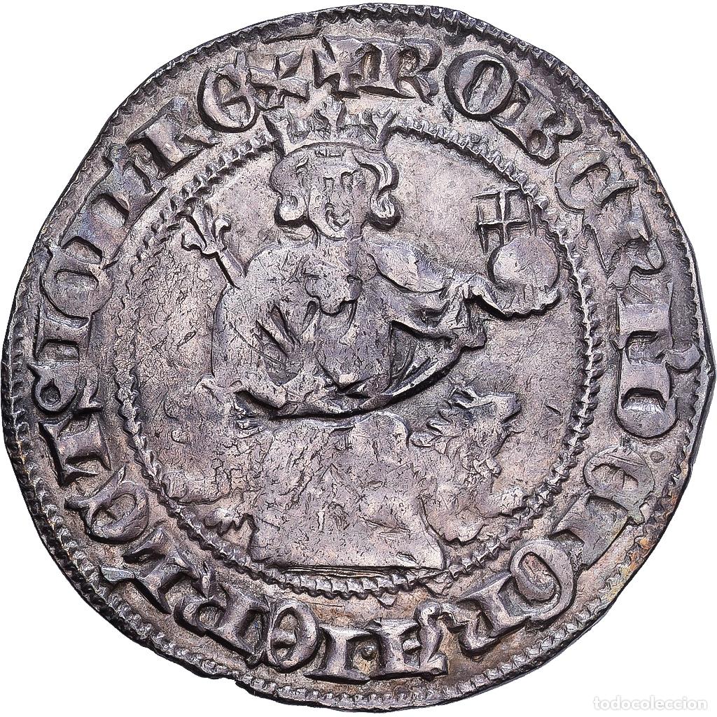 Monedas antiguas de Europa: [#1203249] Kingdom of Naples, Robert d'Anjou, Carlin, ca. 1339, Naples, Plata, MBC