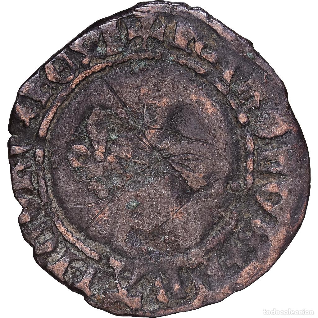 Monedas antiguas de Europa: [#1546718] Francia, Charles VII, Denier Tournois, 1427, Tours, Vell&oacute;n, BC+