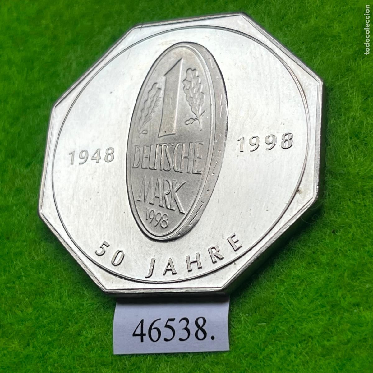 Monedas antiguas de Europa: Alemania, medalla conmemorativa 1998, 50 aniversario del Deutsche Mark (1948&ndash;1998), marco