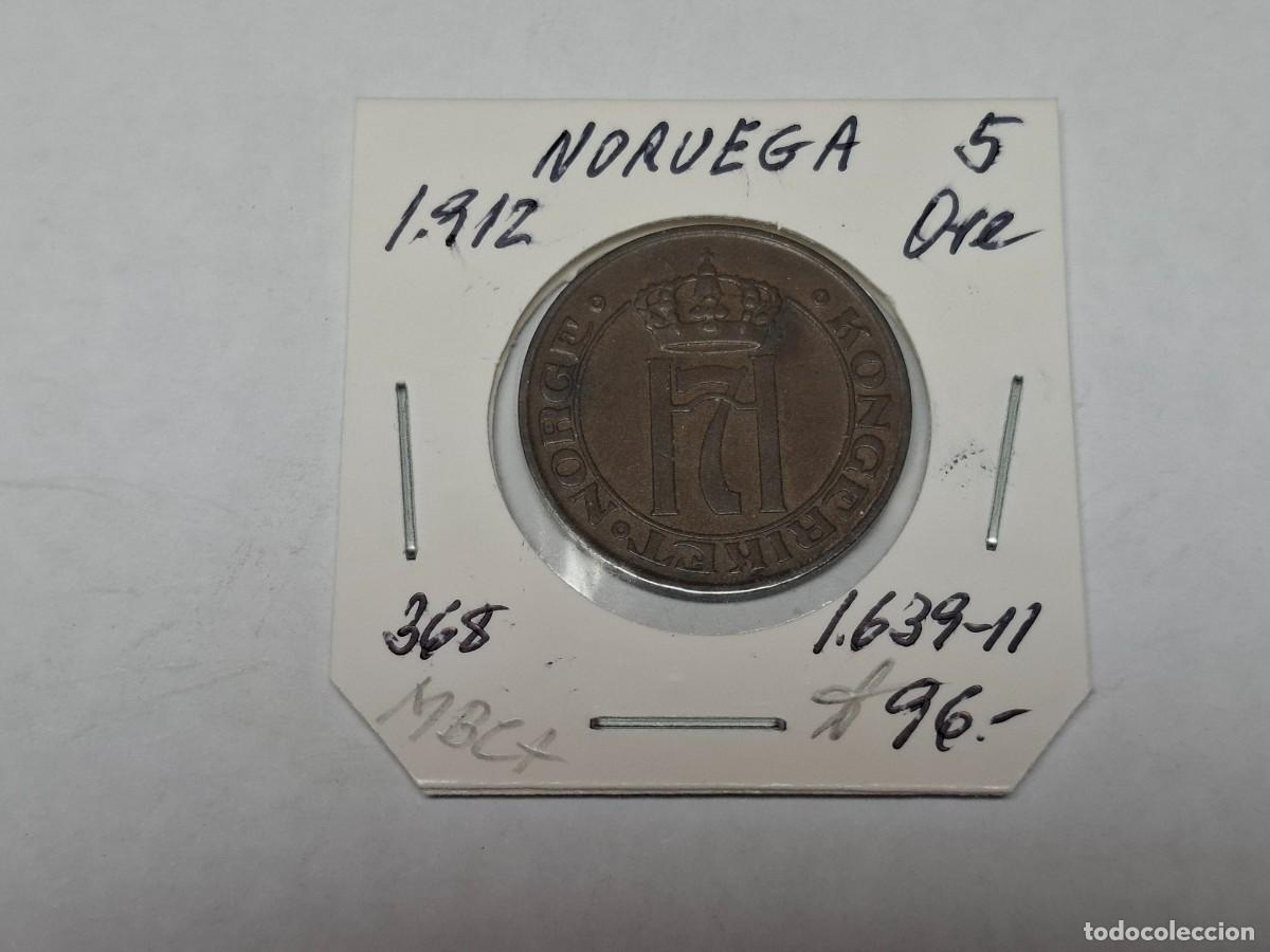 Monedas antiguas de Europa: 5 ORE de 1912 KM 368 NORUEGA en MBC+