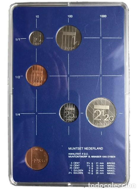 Moedas antigas da Europa: MONEDAS DE HOLANDA PAISES BAJOS 1983 -SET/ ESTUCHE OFICIAL (GULDEN FDC - UTRECH Muy Escasa