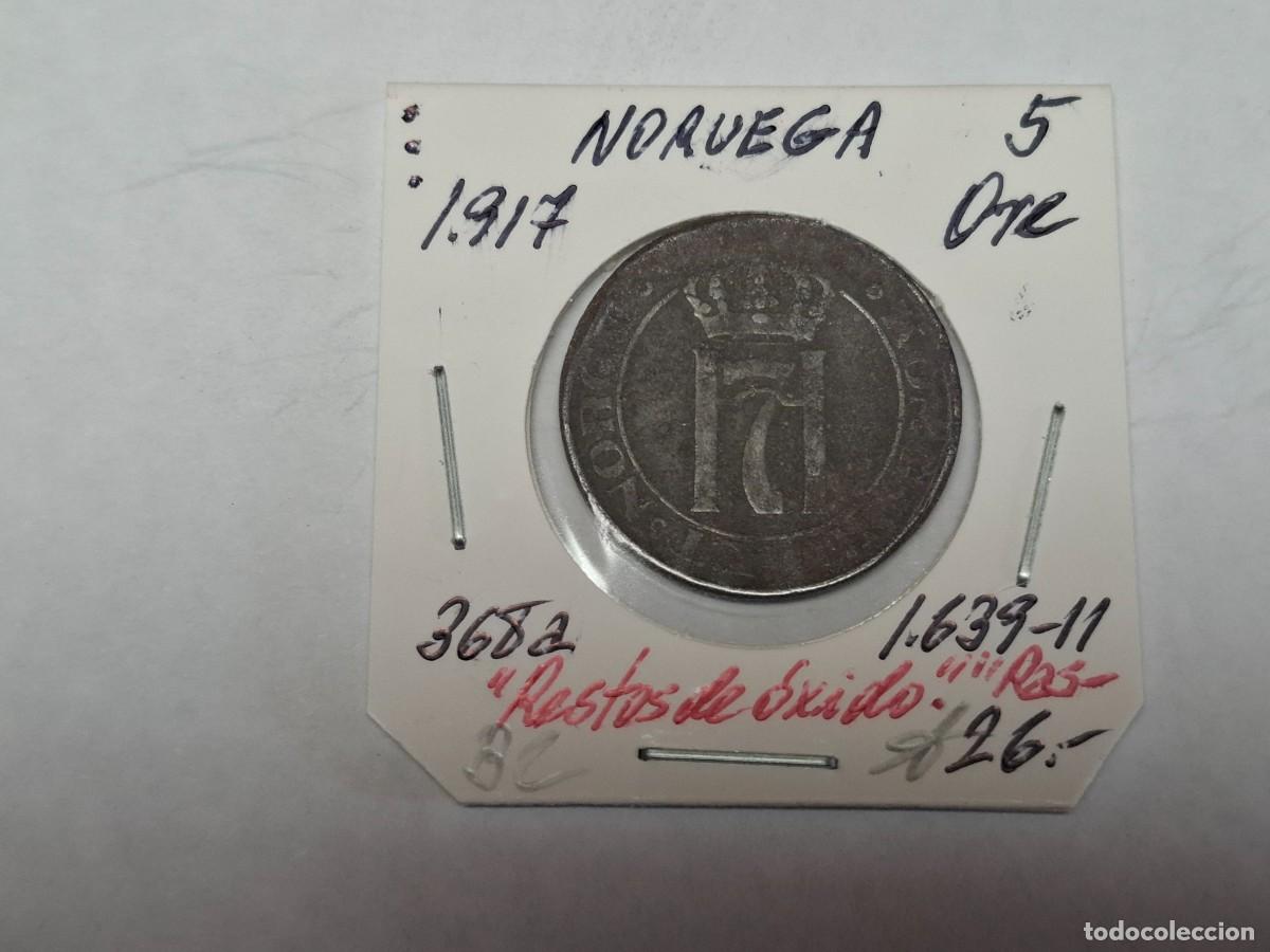 Monedas antiguas de Europa: 5 ORE de 1917 KM 368a NORUEGA en BC