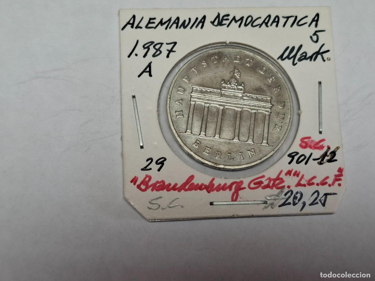 Monedas antiguas de Europa: 5 MARKS de 1987 A KM 29 ALEMANIA DEMOCRATICA en SIN CIRCULAR