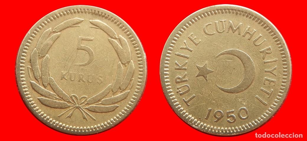 Monedas antiguas de Europa: 5 KURUS 1950 TURQUIA-155148