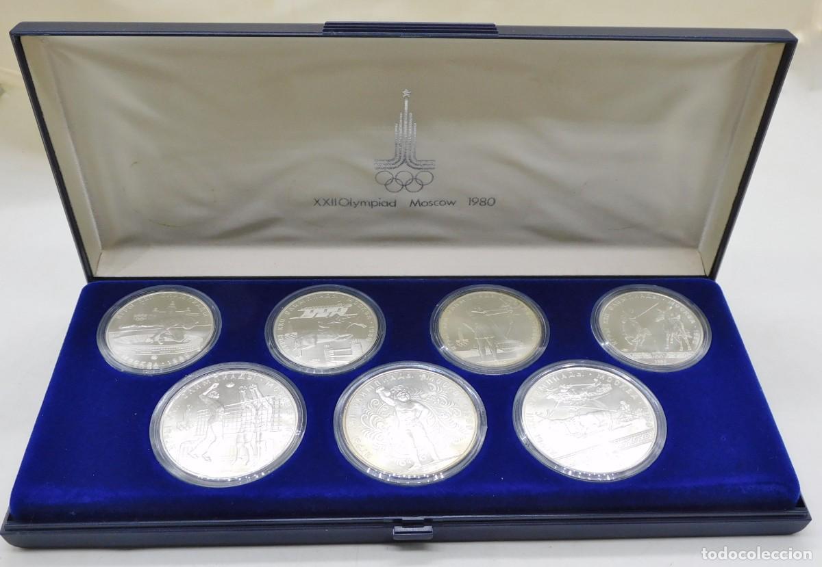 Alte M&uuml;nzen aus Europa: RUSIA SET OFICIAL CON 7 MONEDAS DE LOS JUEGOS OL&Iacute;MPICOS DE MOSC&Uacute; 1980