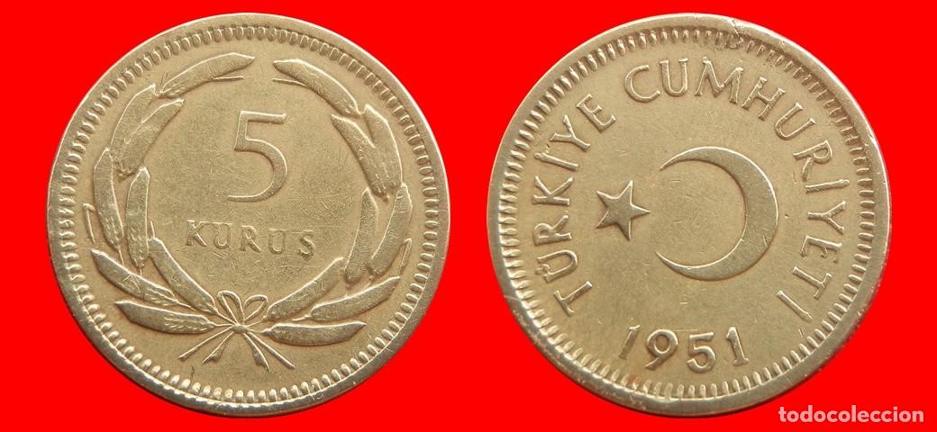 Monedas antiguas de Europa: 5 KURUS 1951 TURQUIA-155149
