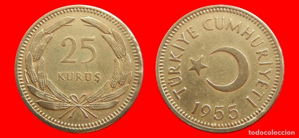 Monedas antiguas de Europa: 25 KURUS 1955 TURQUIA-155153