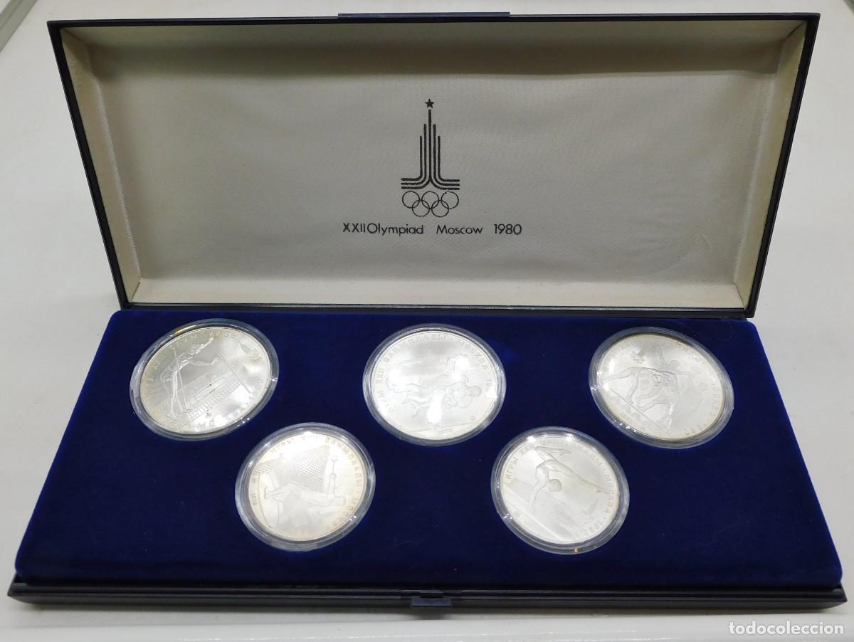 Alte M&uuml;nzen aus Europa: RUSIA SET OFICIAL CON 5 MONEDAS DE LOS JUEGOS OL&Iacute;MPICOS DE MOSC&Uacute; 1980