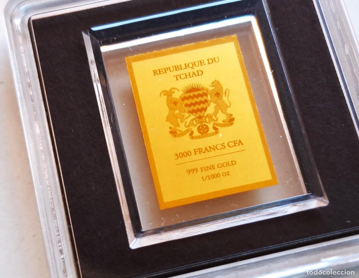 Alte M&uuml;nzen aus Europa: 1/1000 OZ GOLD 999/1000 - TCHAD 3000 FRANCS CFA - MONEDA ORO DE 17X7.MM EN CAPSULA