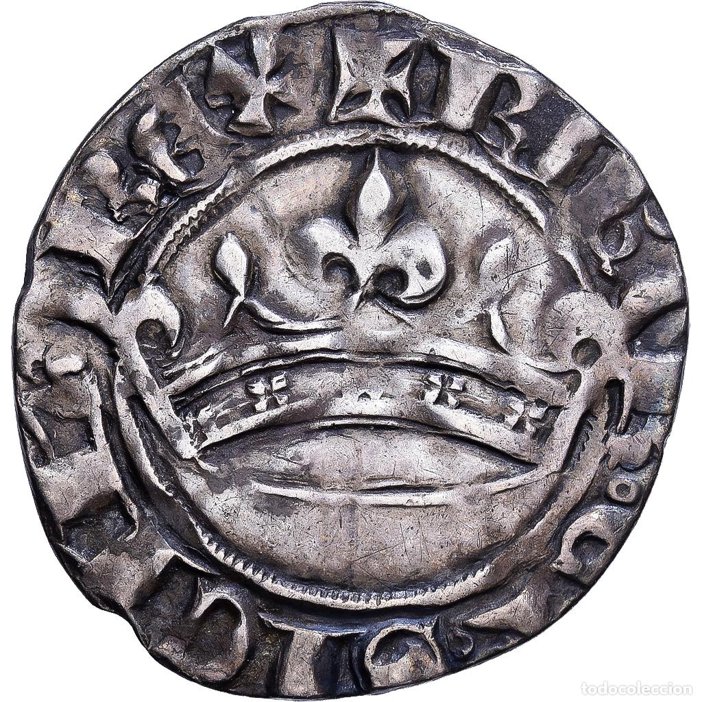 Monedas antiguas de Europa: [#1203243] County of Provence, Robert d'Anjou, Sol coronat, ca. 1339, Avignon, Plata, MBC