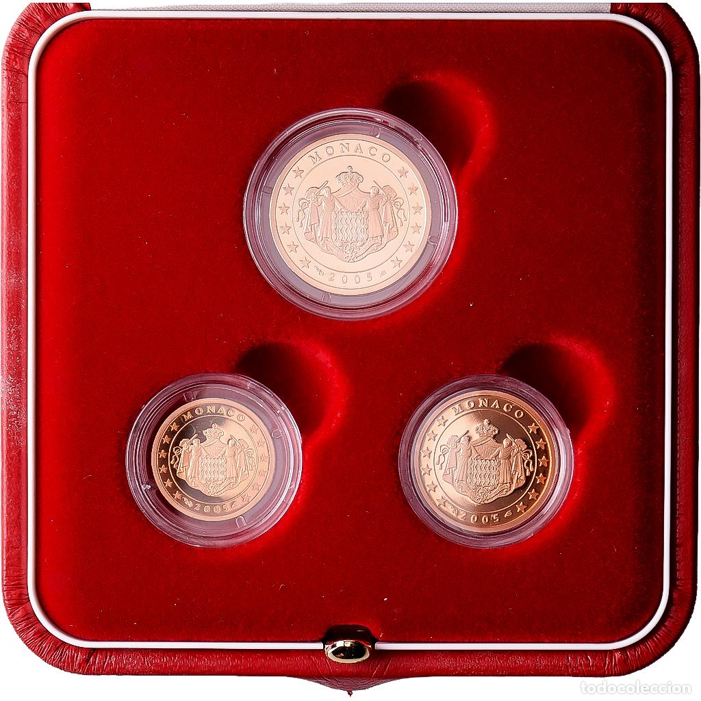 Monedas antiguas de Europa: [#1546823] M&oacute;naco, Albert II, Set 1 ct., 2 cts. & 5 cts., Prueba, 2005, MDP, Cobre chapado