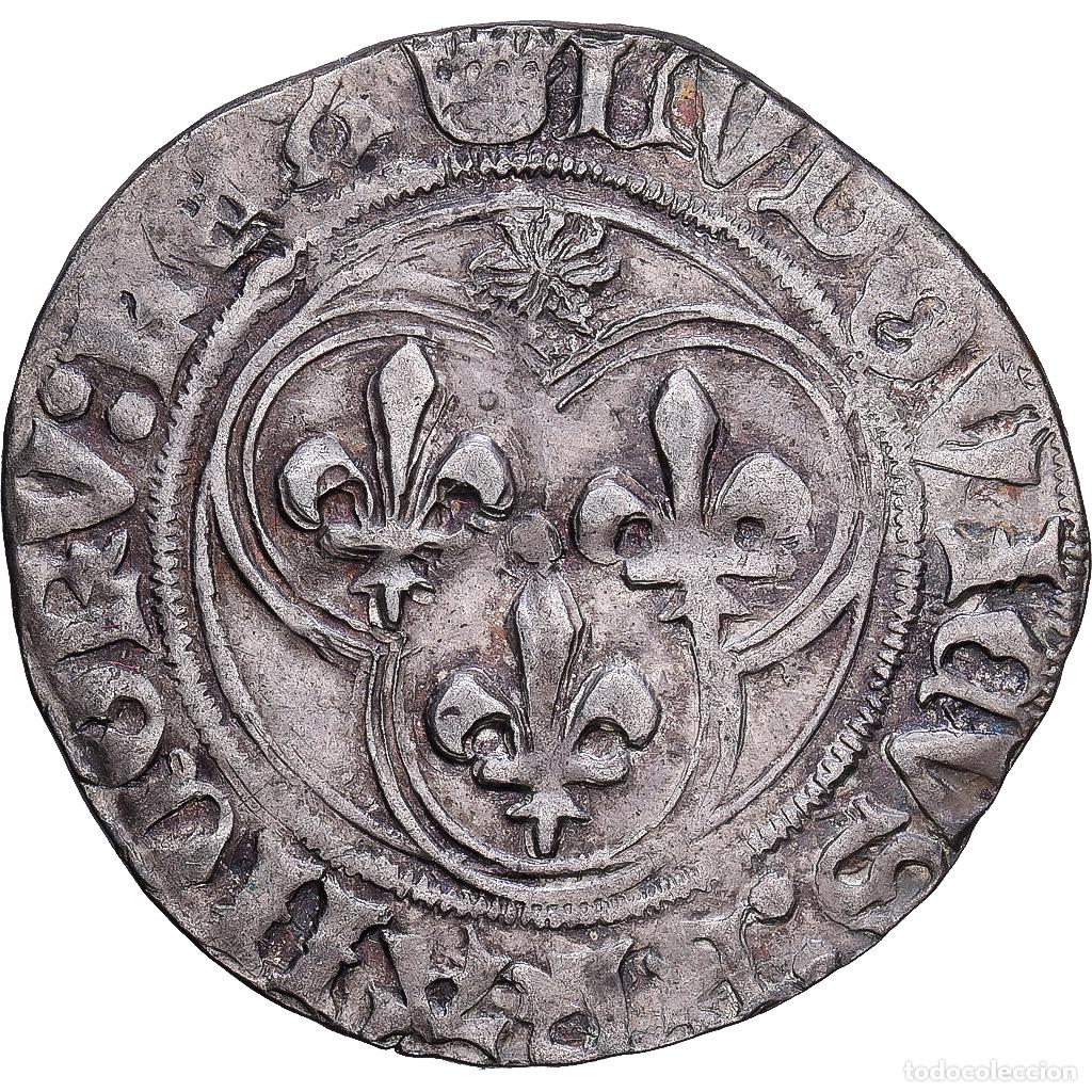 Monedas antiguas de Europa: [#1203202] Francia, Louis XI, Blanc au Soleil, 1475, Saint L&ocirc;, Vell&oacute;n, MBC