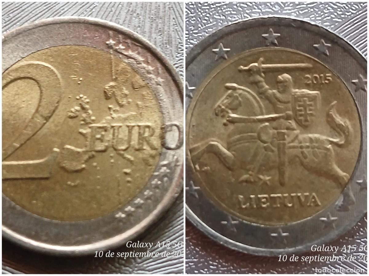Monedas antiguas de Europa: Moneda de 2 &euro;. Lituania 2015. Errores.