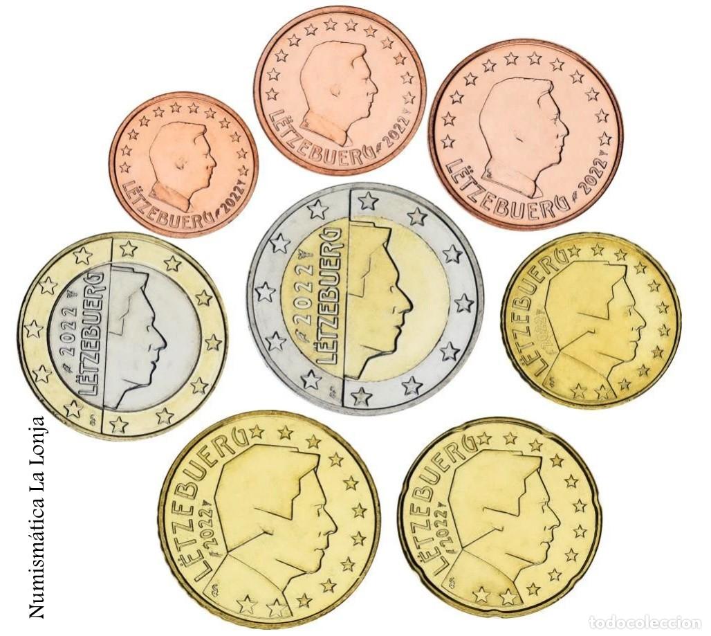 Monedas antiguas de Europa: Luxemburgo A&ntilde;o 2008 Set 1 2 5 10 20 50 C&eacute;ntimos 1 2 Euros Sc Unc