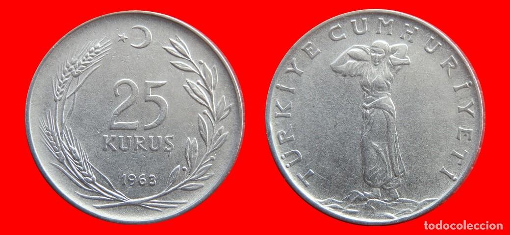 Monedas antiguas de Europa: 25 KURUS 1963 TURQUIA-155175
