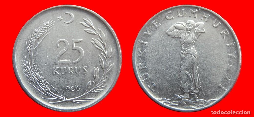 Monedas antiguas de Europa: 25 KURUS 1966 TURQUIA-155177