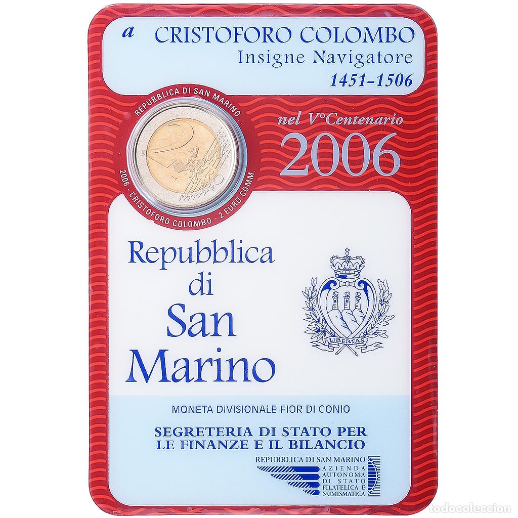 Monedas antiguas de Europa: [#1546604] San Marino, 2 Euro, Christopher Colombus, 2006, Rome, Bimet&aacute;lico, FDC, KM:478