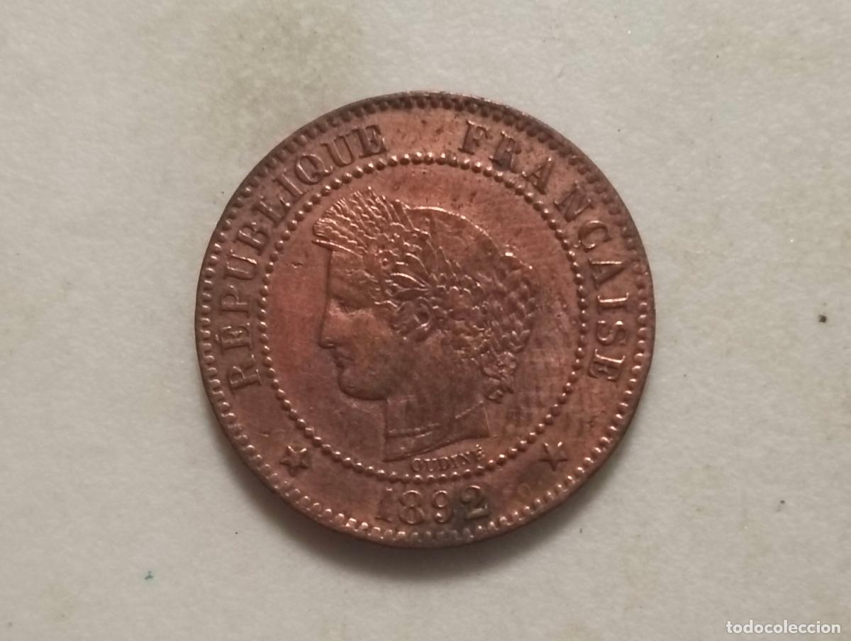 Monedas antiguas de Europa: MONEDA REPUBLICA FRANCESA, A&Ntilde;O 1878, 2 CENTIMES, BRONCE