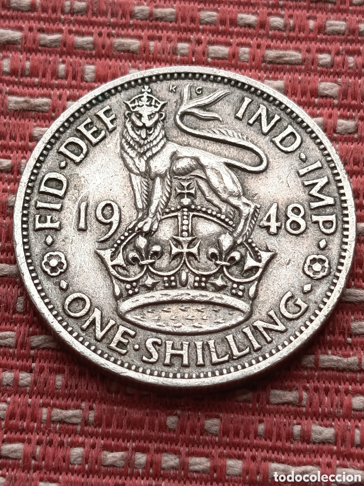 Monedas antiguas de Europa: Reino Unido 1 Chel&iacute;n 1948