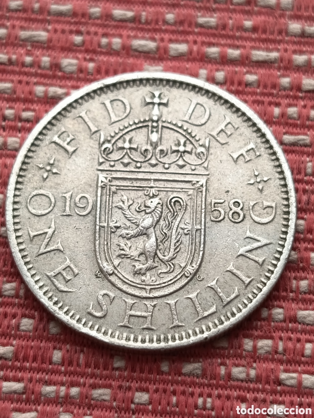 Monedas antiguas de Europa: Reino Unido 1 Chel&iacute;n Escudo de Escocia 1958
