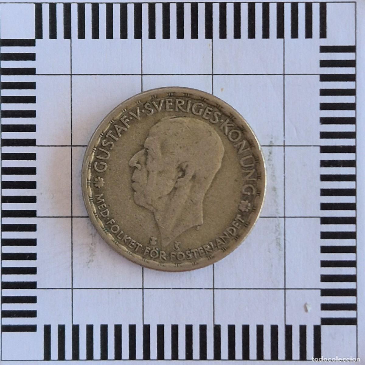 Moedas antigas da Europa: 1 KRONA, SUECIA. GUSTAVO V, 1946. (KM#814).