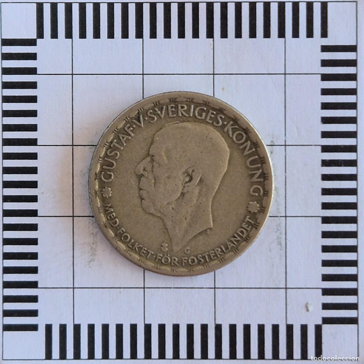Moedas antigas da Europa: 1 KRONA, SUECIA. GUSTAVO V, 1944. (KM#814).